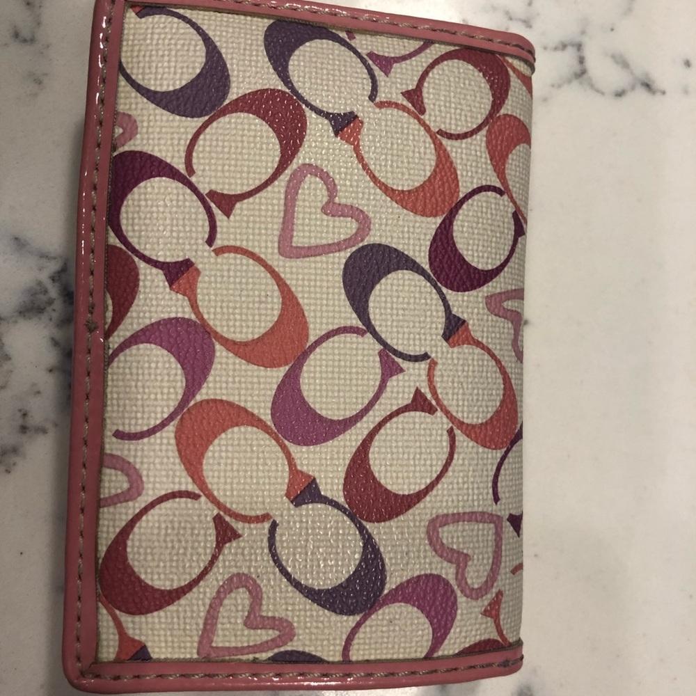 COACH pink card holder